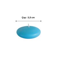 50 Li Çap 3,5 cm Açık Mavi Yüzen Mum 
