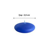 50 Li Çap 3,5 cm Mavi Yüzen Mum 