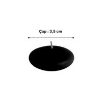 50 Li Çap 3,5 cm Siyah Yüzen Mum 