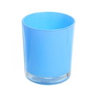 24 Adet Açık Mavi Pastel Renk Cam Mumluk - İç Boyama - Doluma Uygun 403