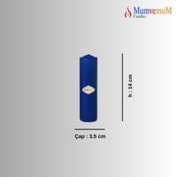 Mavi Silindir Bar Mum Çap : 3.5 cm